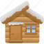 cabin, log cabin, snow, tourism, vacation, winter 