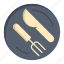 dish, knife, lunch, spoon 