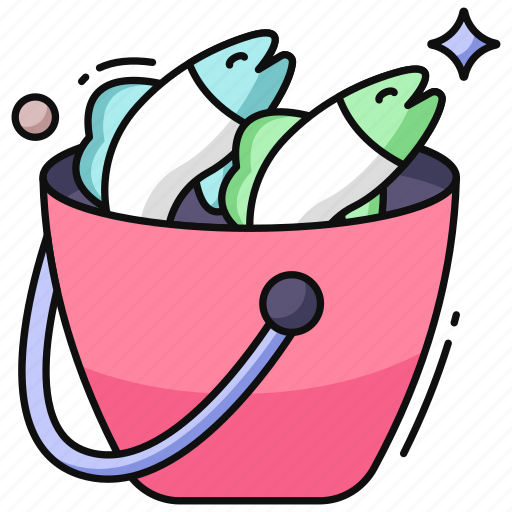 Fish bucket, fish pail, fish container, fish basket, seafood icon - Download on Iconfinder