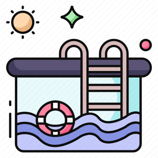 Swimming pool, ladder pool, natatorium, leisure pool, plunge bath icon - Download on Iconfinder