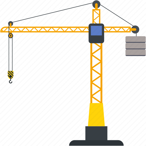 Crane, tower, construction, lift, hook, machine, industry icon - Download on Iconfinder
