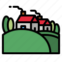 rural, hill, house, home, country