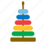 baby, rainbow, ring, stacking stack up nest, tower, toy, wooden 