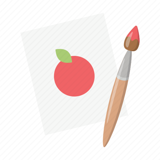 Apple, brush, children, drawing, game, paint, toy icon - Download on Iconfinder