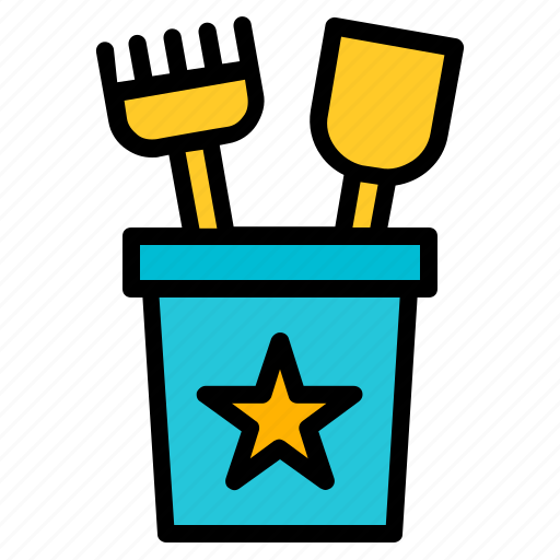 Pail, shovel, toy, sand, play, kid, child icon - Download on Iconfinder