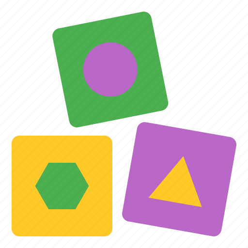 Cubes, block, toy, circle, triangle, hexagon, child icon - Download on Iconfinder