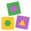 cubes, block, toy, circle, triangle, hexagon, child 