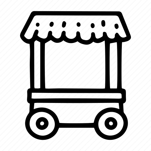 Trade, cart, line, food, doodle, street, market icon - Download on Iconfinder