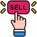 sell, button, finger, click, trade, financial, investment, stock