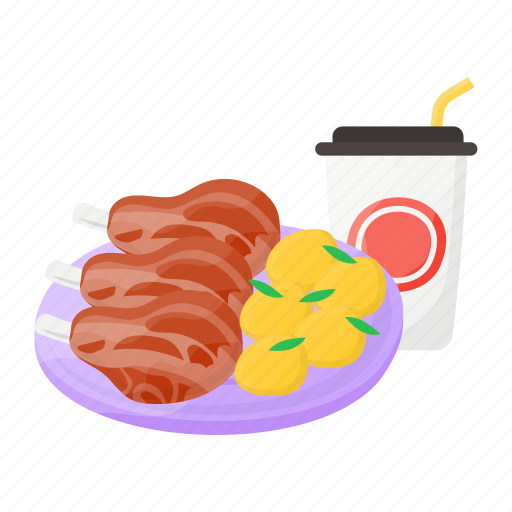 Bbq, roasted, beef ribs, lemongrass, softdrink, grill icon - Download on Iconfinder