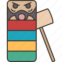daruma, otoshi, stack, wooden, toy