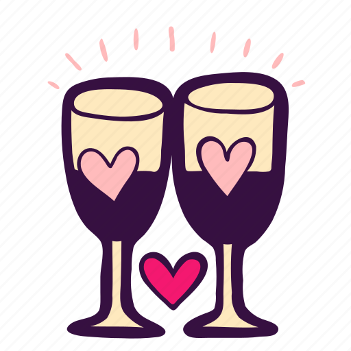 Champagne, drinks, glass, party, stemware, toast, wedding icon - Download on Iconfinder