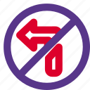 left, pictogram, traffic, direction, banned