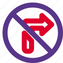 pictogram, traffic, no turn, banned