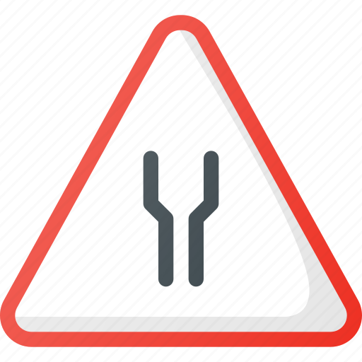 Atention, road, sign, traffic, widens icon - Download on Iconfinder