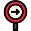 turn, right, traffic, sign, road, direction 
