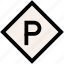 parking, sign, signaling, traffic, road 