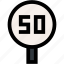 speed, limit, fifty, traffic, sign, signaling 