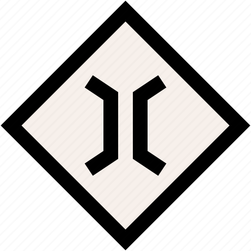 Narrow, bridge, traffic, road, sign, signaling icon - Download on Iconfinder