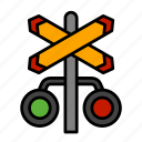 stop signal, road sign, tracks, signaling, railway, level crossing, street sign, rail, direction