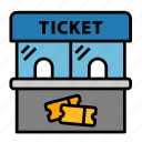 ticket office, ticket window, ticket booth, ticket box, box office, ticket, ticket counter, movie, coupon