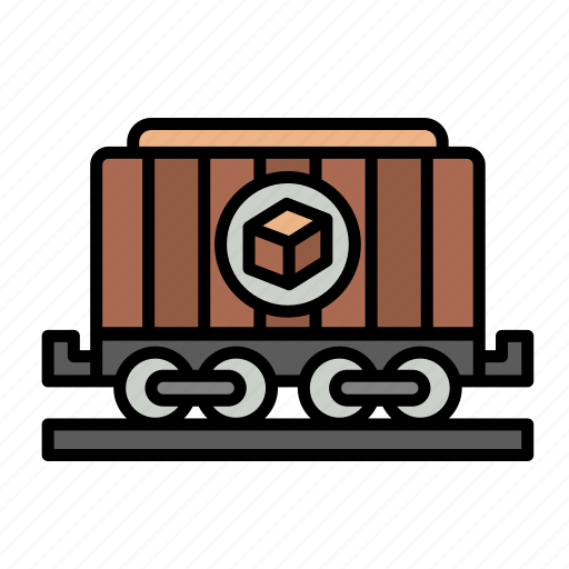 Train, delivery, logistics, package box, railroad, shipping, wagon icon - Download on Iconfinder