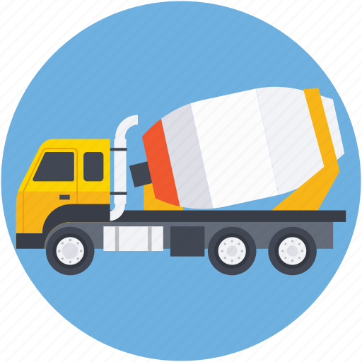 Concrete mixer, construction equipment, construction vehicle, industrial transport, truck icon - Download on Iconfinder
