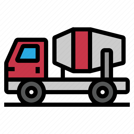 Cement, concrete, mixer, transport, truck icon - Download on Iconfinder