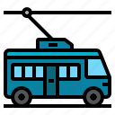 bus, streetcar, tramcar, tramway, trolley