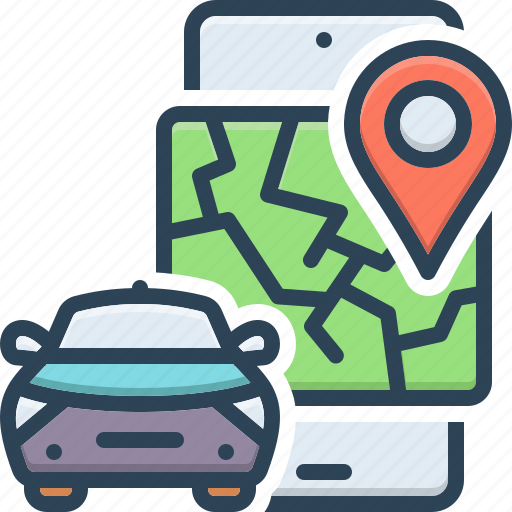 Taxi, vehicle, auto, car, conveyance, geolocation, tracking app icon - Download on Iconfinder