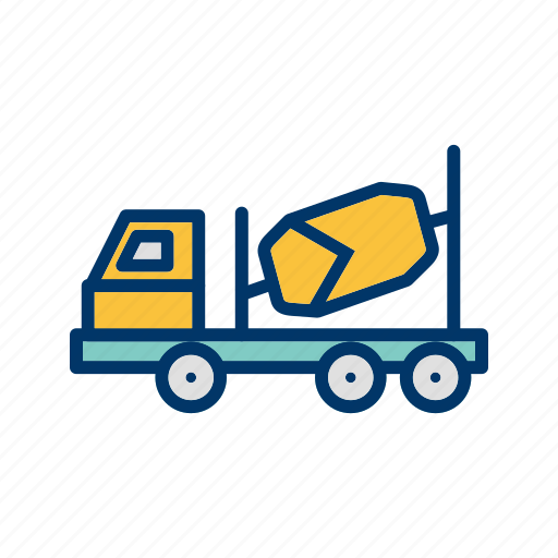 Concrete mixer, construction, truck icon - Download on Iconfinder