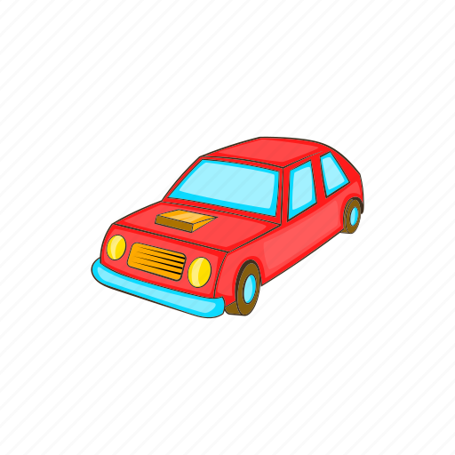 Auto, car, cartoon, drive, red, transport, vehicle icon - Download on Iconfinder