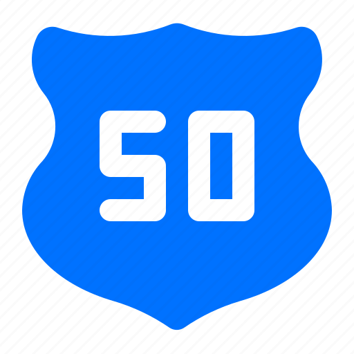 Fifty, road, sign icon - Download on Iconfinder