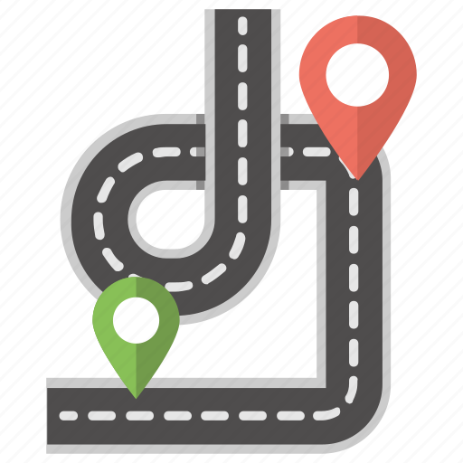 Location finder, pathway map, road map, road pointer, road tracking icon - Download on Iconfinder