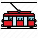 streetcar, tram, tramcar, tramway, transportation, trolley