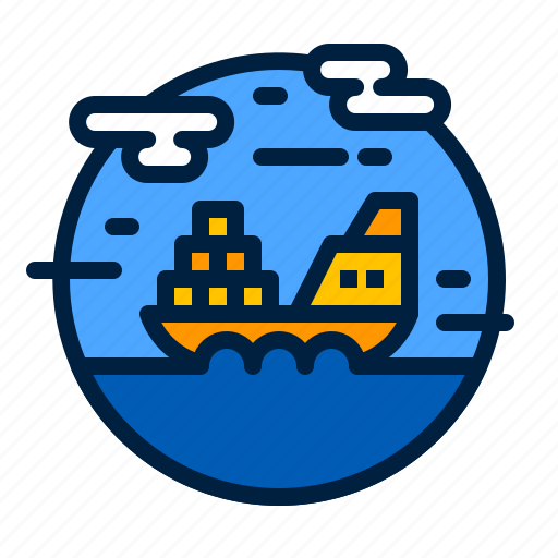 Cargo ship, transport, transportation, shipping, boat icon - Download on Iconfinder