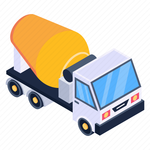 Concrete mixer, cement truck, cement car, construction car, transport icon - Download on Iconfinder