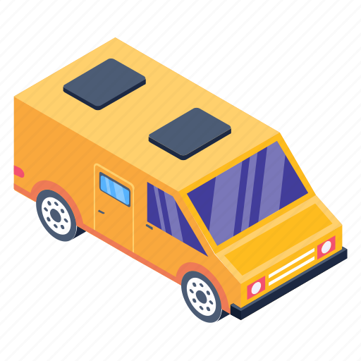 Road journey, minibus, camper van, motor home, caravan icon - Download on Iconfinder