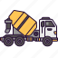 concrete, mixer, cement, truck, transport, transportation, industry, vehicl 
