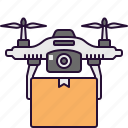 drone, delivery, box, shipping, electronics, fly, transport, package