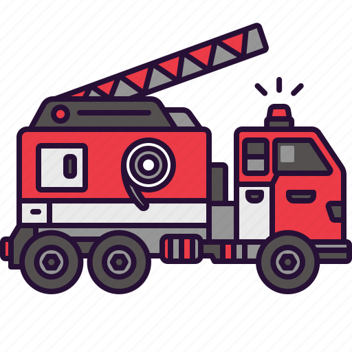Fire, truck, firefighter, car, transportation, automobile, protection icon - Download on Iconfinder
