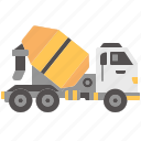 concrete, mixer, cement, truck, transport, transportation, industry, vehicl