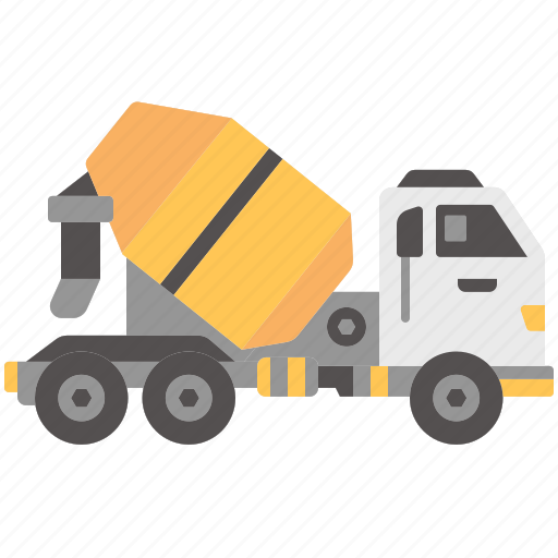 Concrete, mixer, cement, truck, transport, transportation, industry icon - Download on Iconfinder