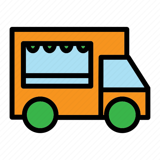 Ice cream truck, ice cream van, food truck, vehicle, food, truck icon - Download on Iconfinder