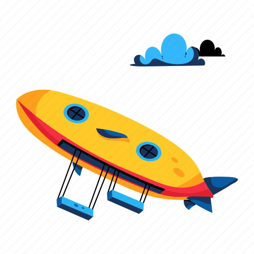 Zeppelin aircraft, air transport, aircraft, blimp zeppelin, airship balloon icon - Download on Iconfinder