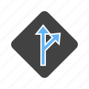 arrow, deviate, deviation, driving, indication, sign, signal 