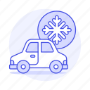 ac, air, car, conditioning, cooling, features, road, snowflake, status, transportation