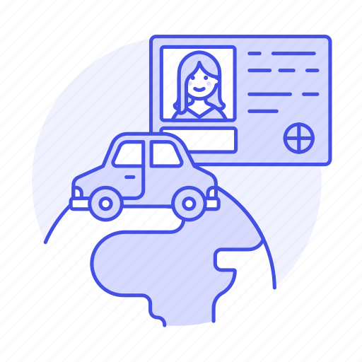 Driving, female, global, journey, license, road, transportation icon - Download on Iconfinder