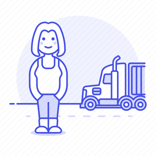 Commercial, driver, female, full, motorist, on, road icon - Download on Iconfinder