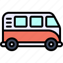 transport, vehicle, van, surf, sea, beach